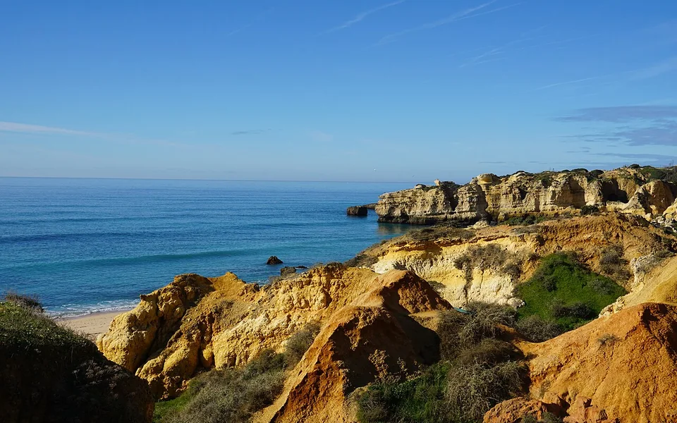 Algarve coastline near Albufeira, Portugal